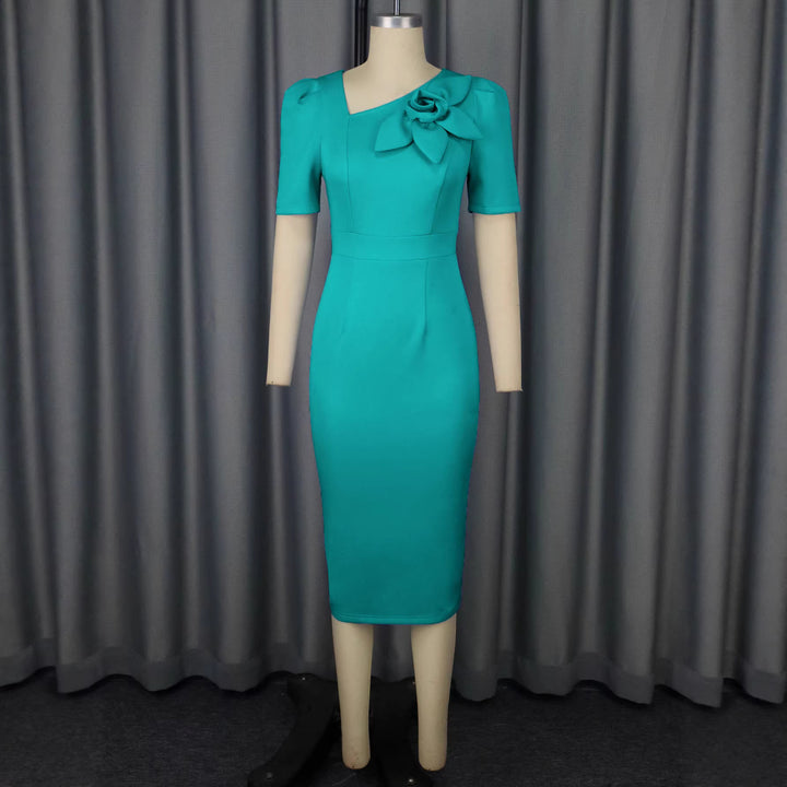 Damen Elegantes Etuikleid mit floralem Detail Drune