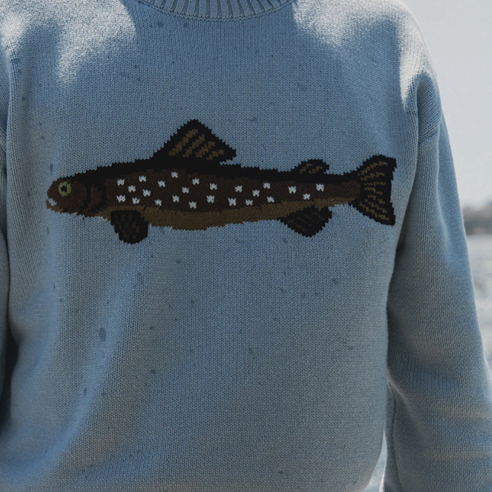 Damen Sweatshirt mit einzigartiger Fischnäherei Drune