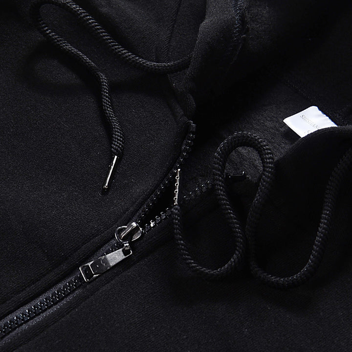 Damen nan extraweit geschnittener Zip-Hoodie mit verstärkter Kapuze, flachen Nähten und weichem Fleece-Innenfutter Drune