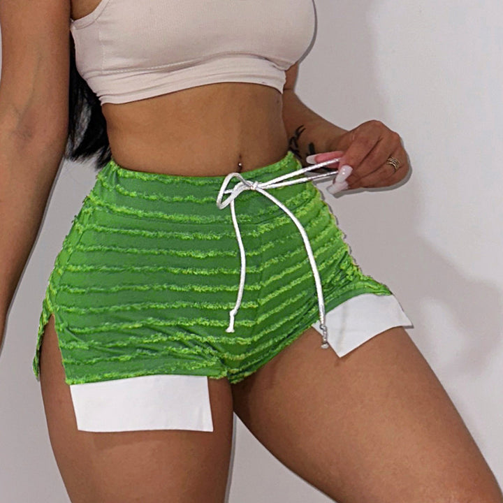 Damen modische Shorts mit innovativem Schnitt und trendigen Kontrastakzenten Drune
