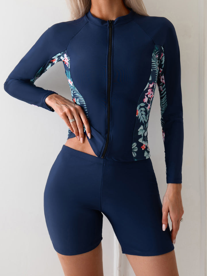 Damen Surfanzug mit langem Arm und floralen Akzenten Drune