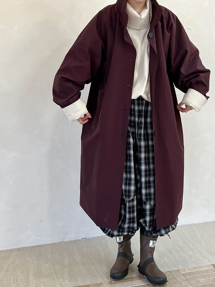 Drune | langer Trenchcoat - Minimalistisch & Entspanntes Fit - Offenes Vorderdesign - Herbst & Winter Oberbekleidung