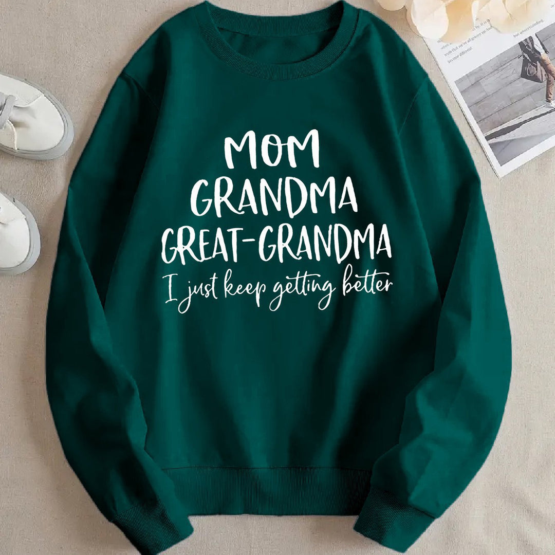 Damen Sweatshirt mit kreativem Familienaufdruck und bequemer Passform Drune