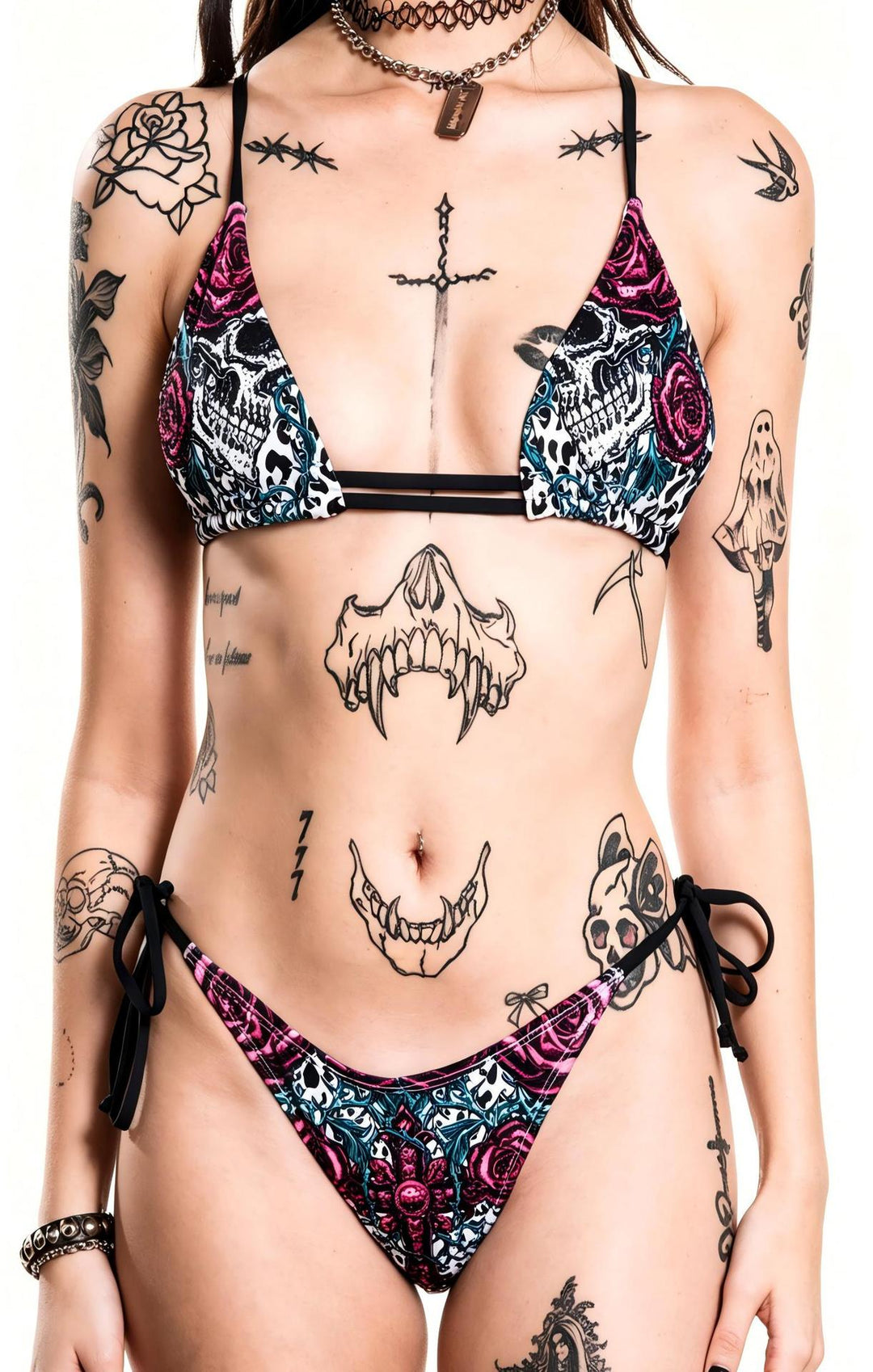 Damen Triangel-Bikini mit kreativem Muster Drune