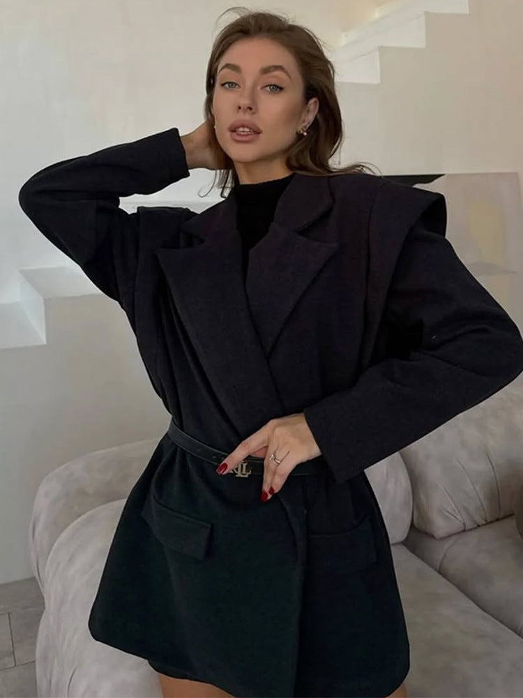 Damen elegante oversized Blazerjacke Drune