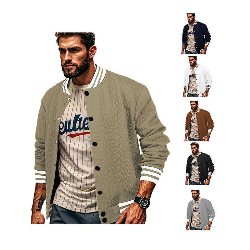 Herren Sportswear-Bomberjacke mit strukturiertem Design und Kontraststreifen Drune