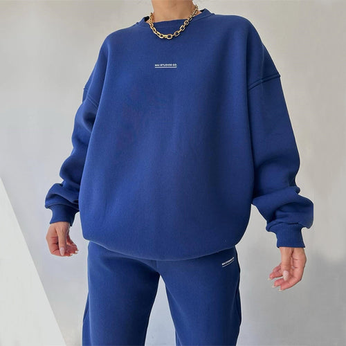 Damen sportliches Sweatset mit lockerem Schnitt Drune