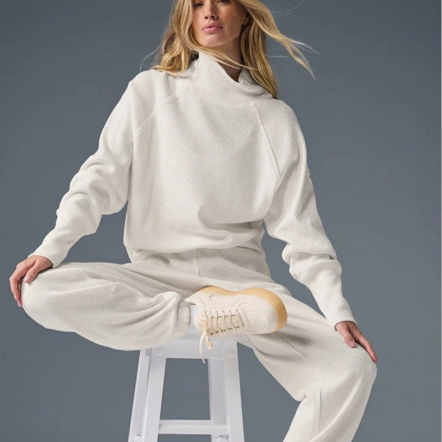 Damen Cozy Waffelstrick Sweater Set Drune