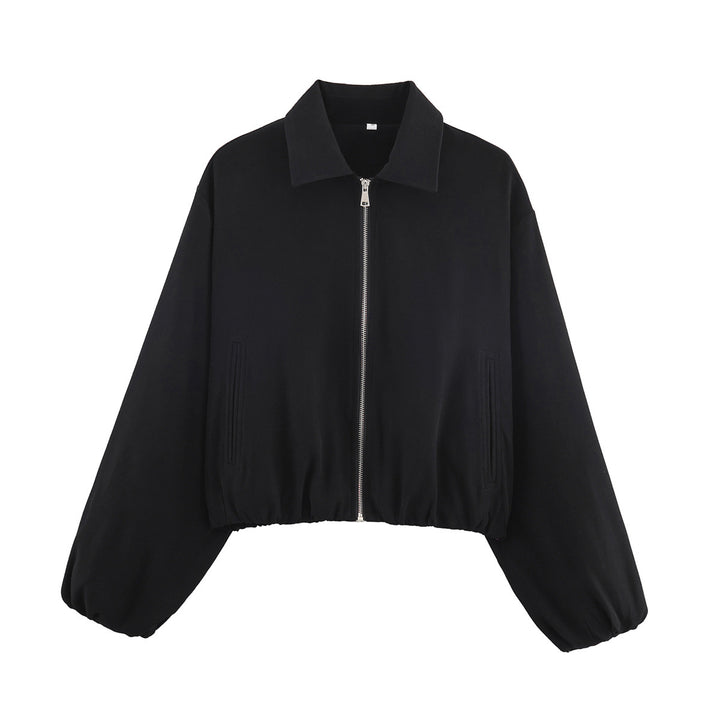 Damen trendige Übergangsjacke mit bäuschigen Ärmeln und Reißverschluss Drune