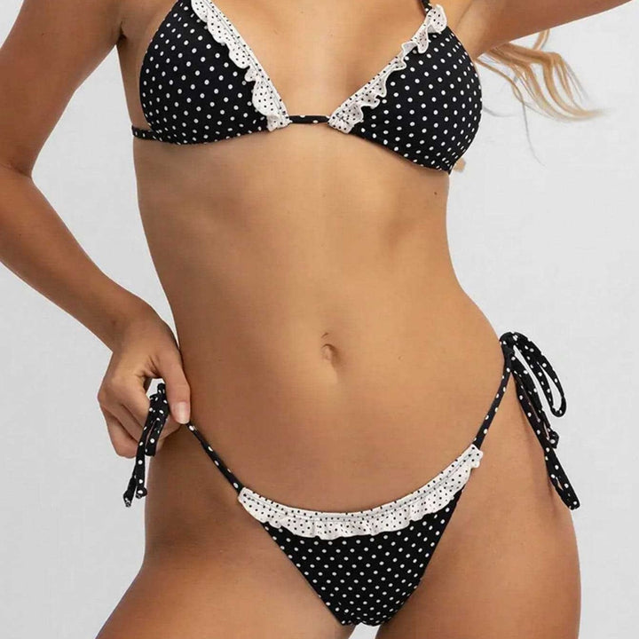 Damen Triangel-Bikini mit Spitzenakzenten Drune
