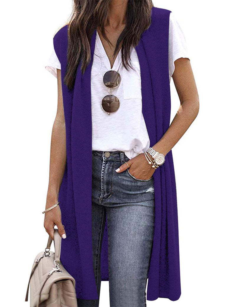 Damen offene Strickjacke mit lässigem Schnitt und langen Seitenpartien Drune