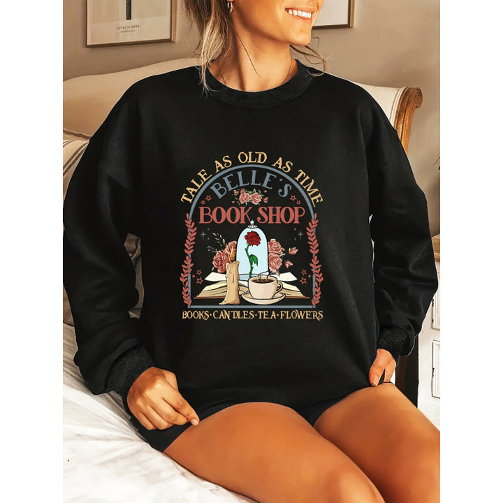 Damen Sweatshirt mit einzigartigem Buchladen-Motiv Drune