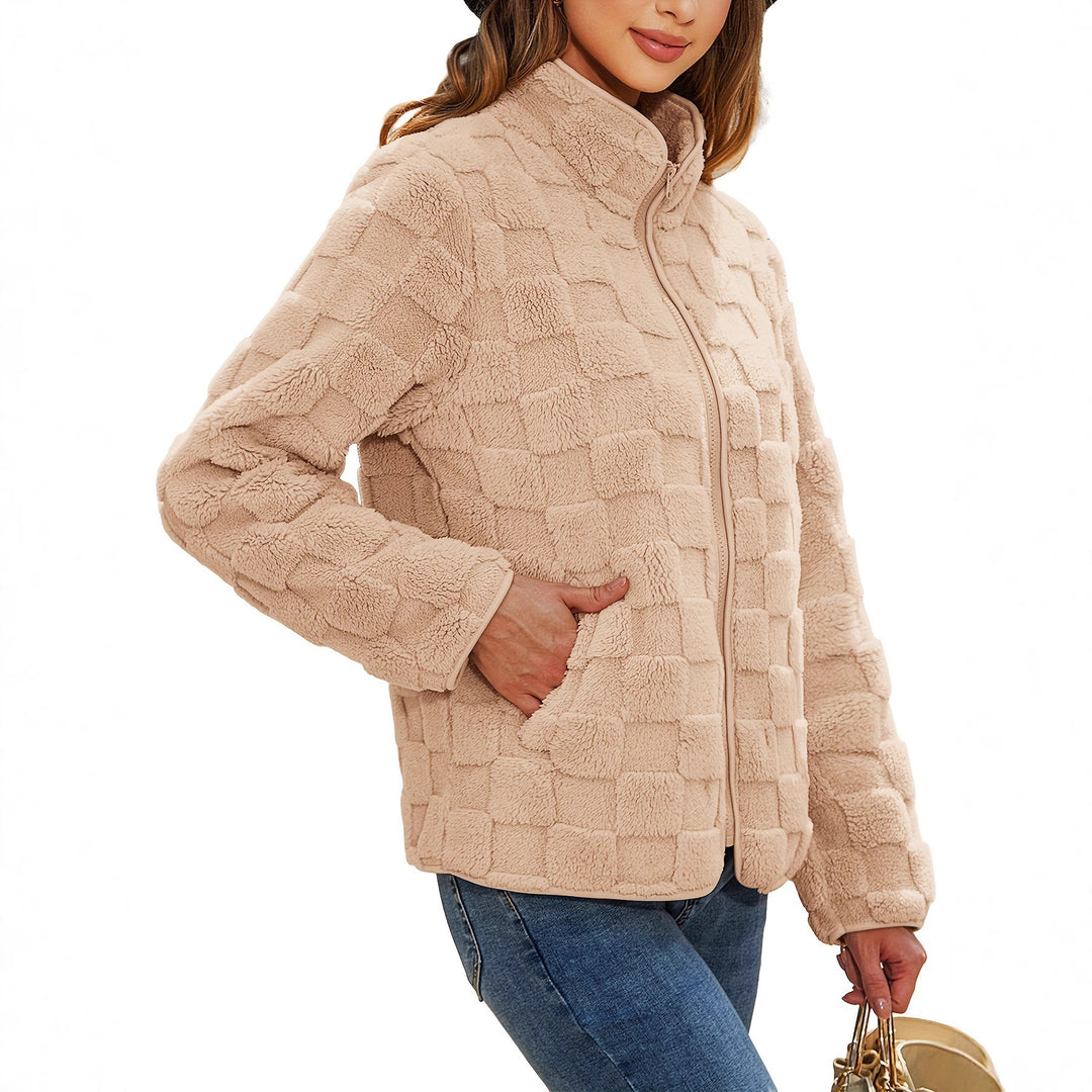 Damen Fleecejacke mit strukturiertem Design und seitlichen Eingrifftaschen Drune