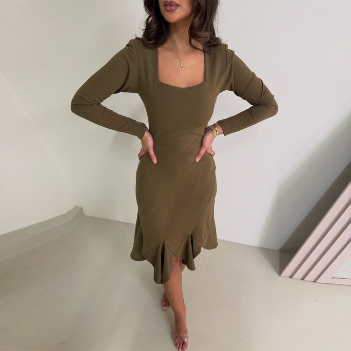 Damen Kleid mit raffiniertem Schnitt Drune