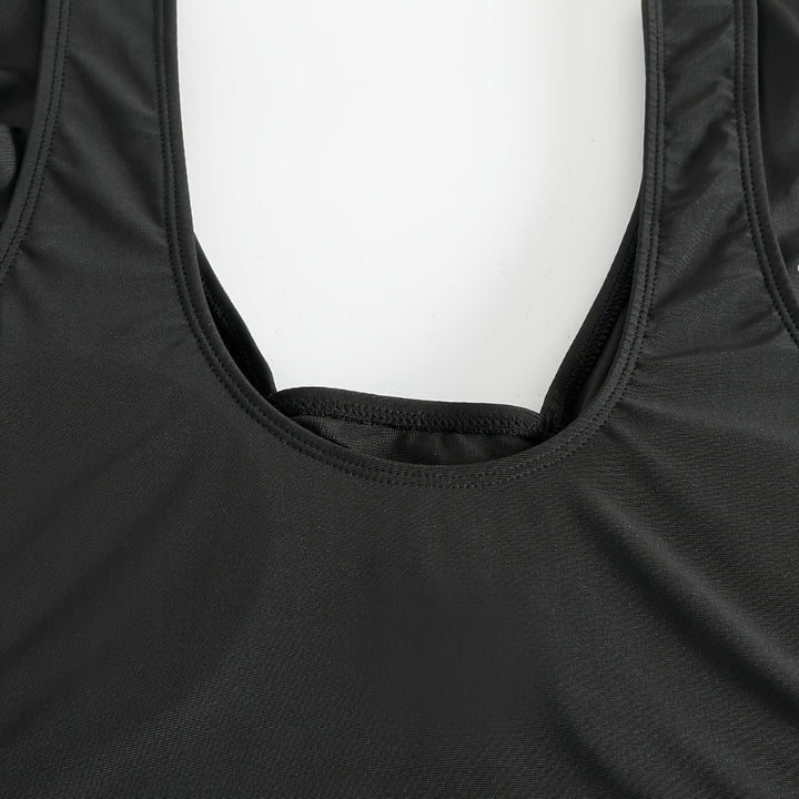 Damen figurbetonter Badeanzug mit elegantem Rüschendesign Drune
