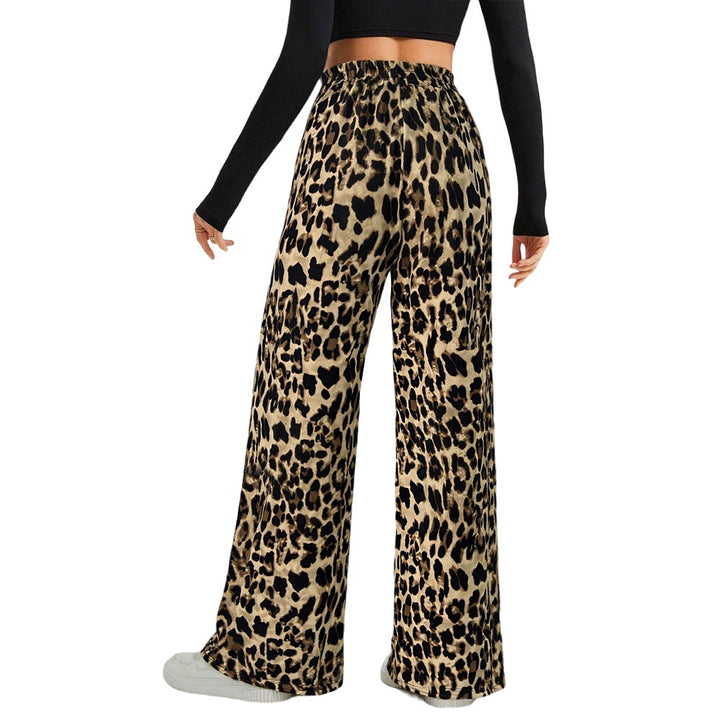 Damen Weite Palazzo-Hose mit tierischem Print und komfortablem Elastikbund Drune