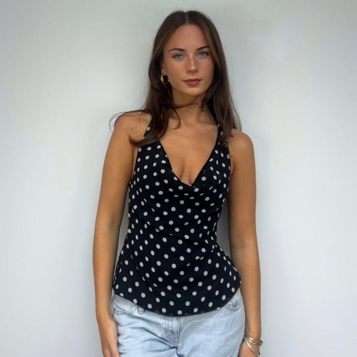Damen Spaghetti-Trägertop mit verspieltem Punktdesign und elegantem Schnitt Drune