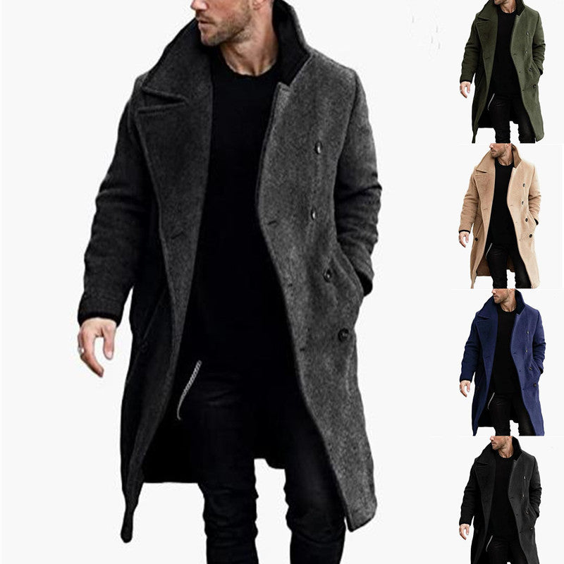 Herren Wollmantel im modernen Doppelknebel-Look Drune