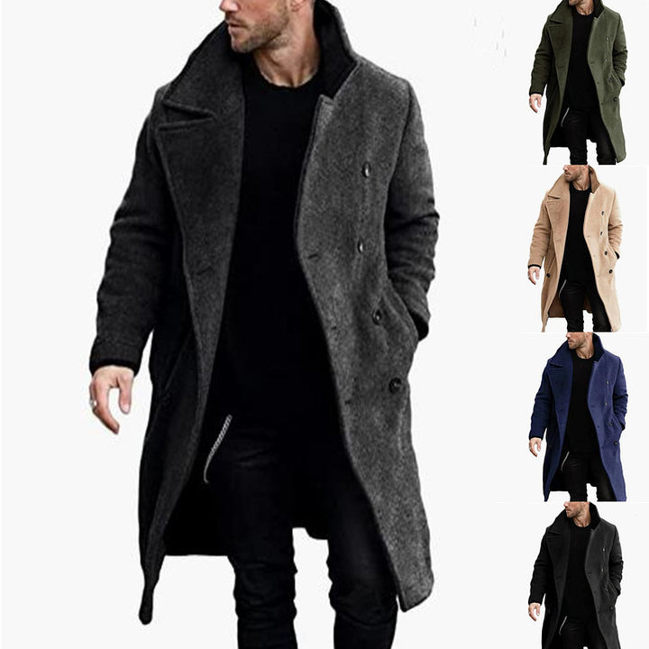 Herren Wollmantel im modernen Doppelknebel-Look Drune