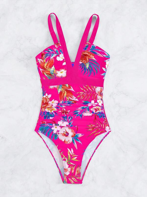Damen Einteiliger Badeanzug mit anspruchsvollem Floral-Design Drune