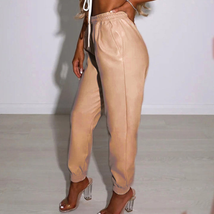Damen bequeme Sporthose mit elastischem Bund und Bündchen Drune