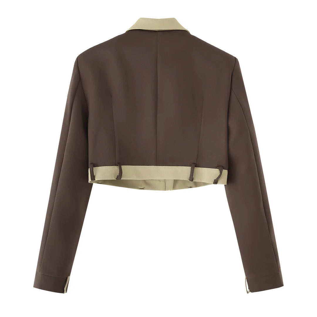 Damen cropped Blazer- und Hosen-Ensemble Drune