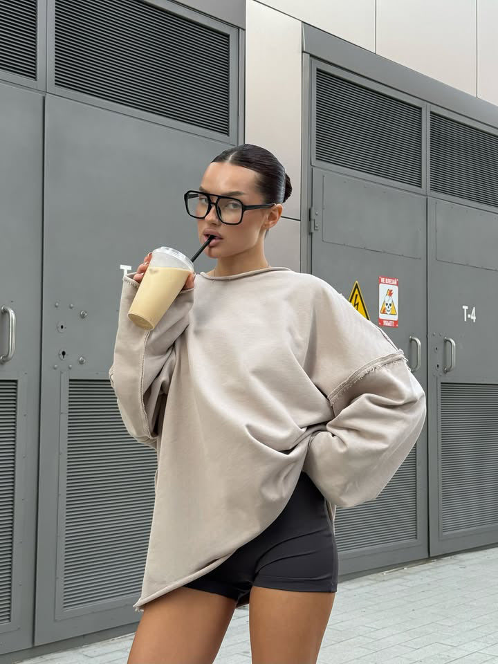 Damen Oversized Sweater mit lässigem Schnitt Drune