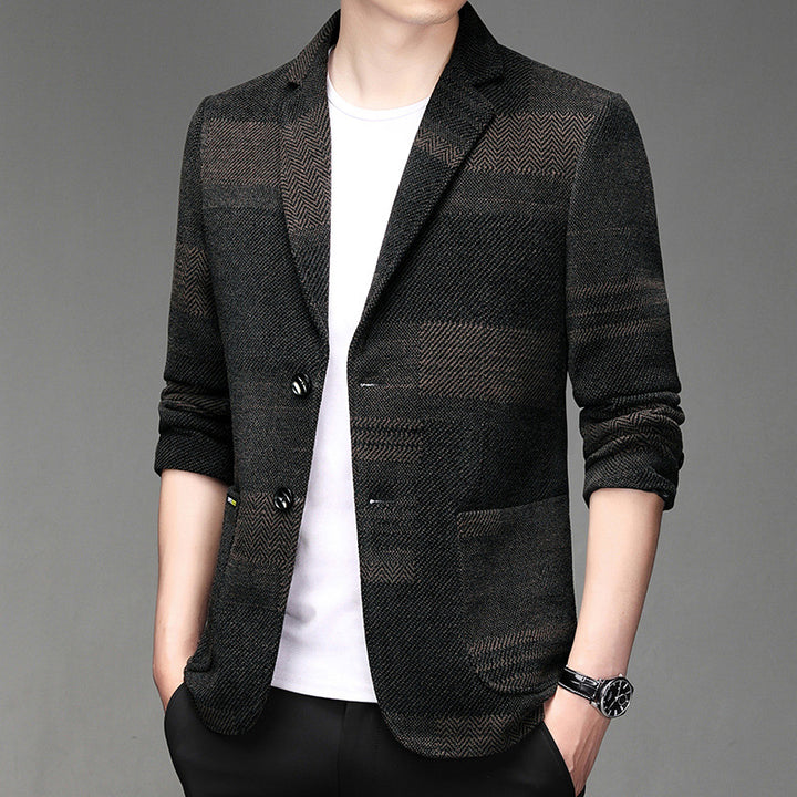 Herren modischer Blazer mit strukturiertem Gewebe und eleganten Details Drune