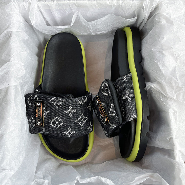 Damen Modische Freizeitsandalen mit breitem Riemen und komfortabler Dämpfung Drune