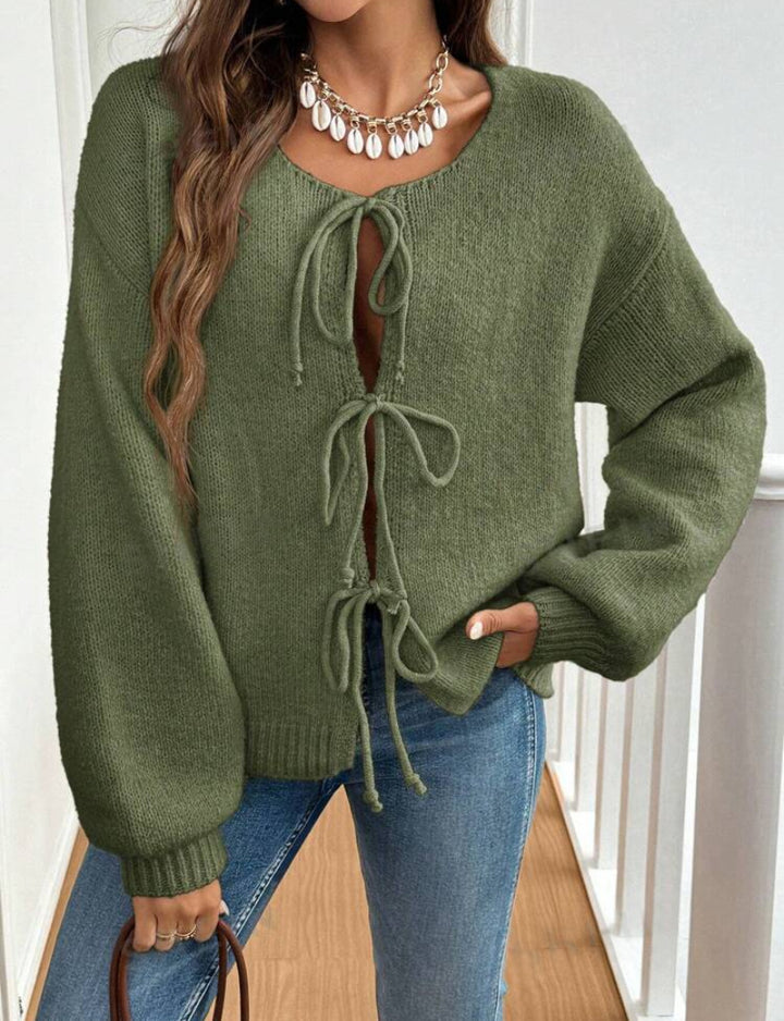 Damen Strickpullover mit raffinierten Knoten-Details Drune