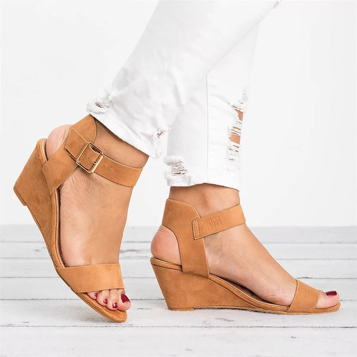Damen Wedge-Sandalen mit verstellbaren Riemen und rutschfester Sohle Drune