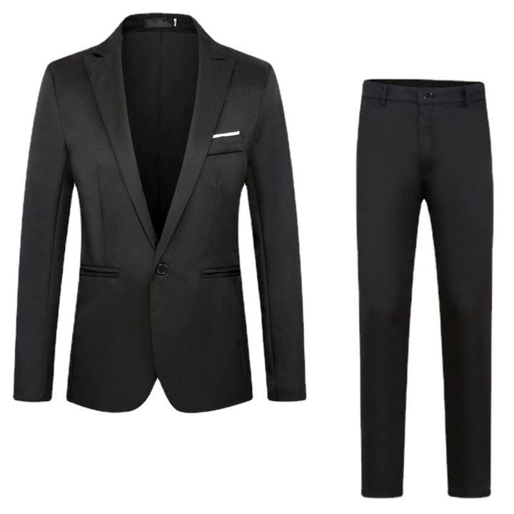 Herren nan tailliertes Anzugset aus feinem Satin mit schlanker Silhouette und Ein-Knopf-Sakko Drune