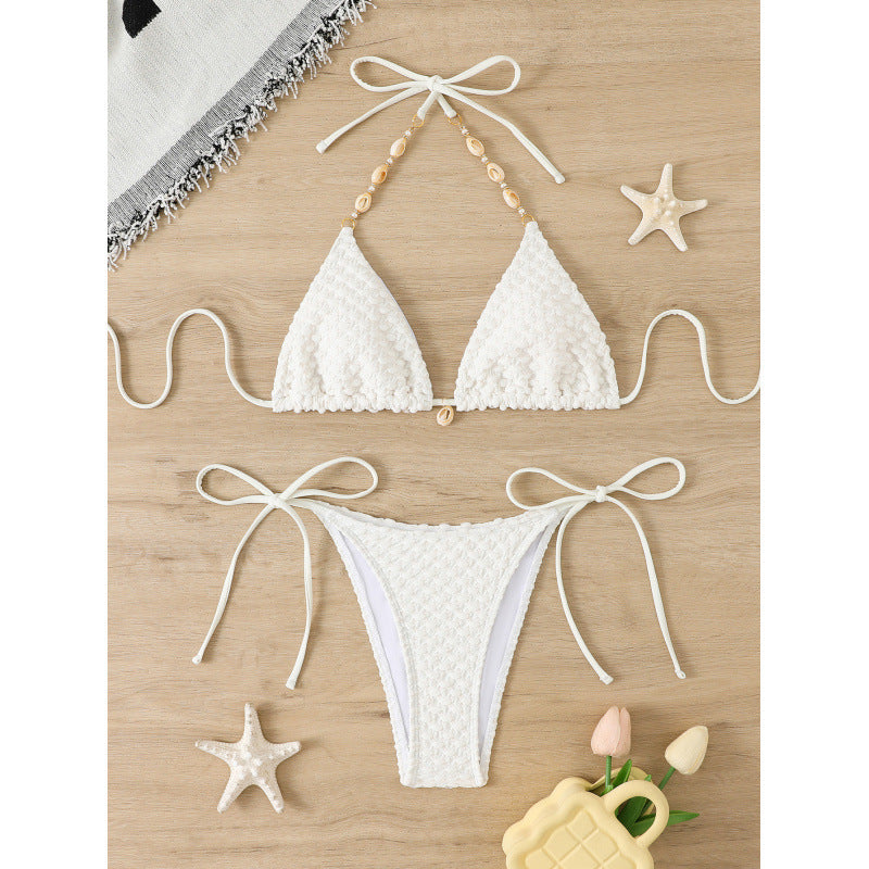 Damen Häkel-Bikini-Set mit verstellbaren Seitenschnüren und einzigartigem Design Drune