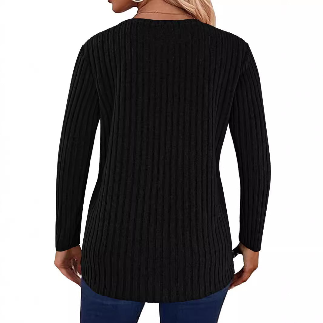 Damen Strickpullover mit Knopfdetails Drune