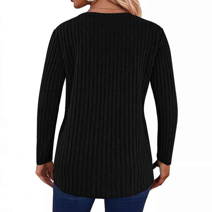 Damen Strickpullover mit Knopfdetails Drune