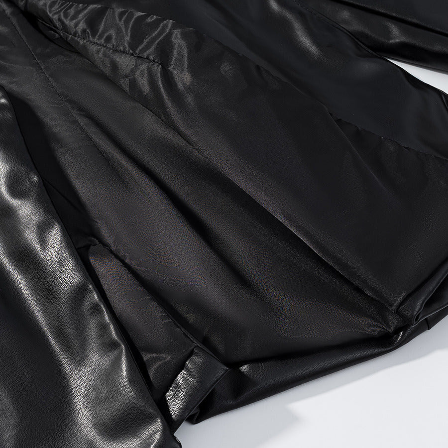 Damen elegante Kunstlederjacke Drune