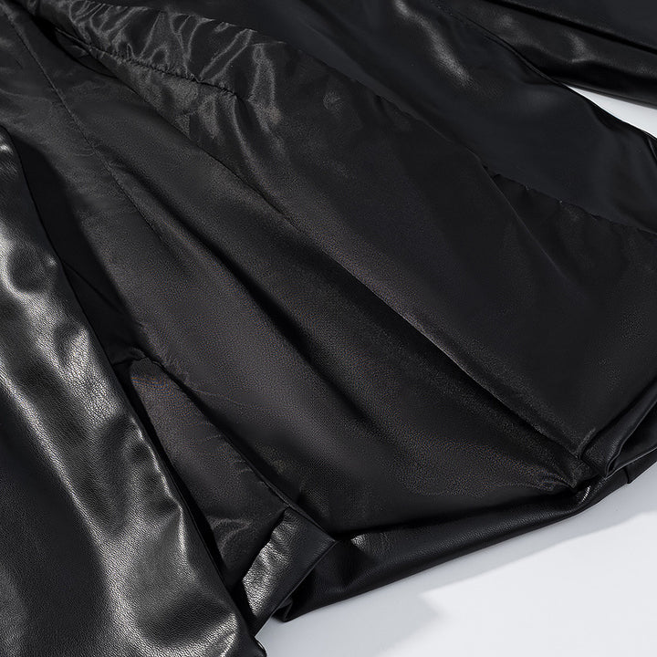 Damen elegante Kunstlederjacke Drune