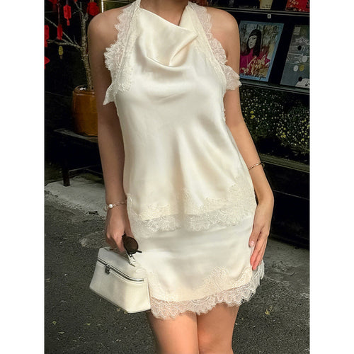 Damen Raffiniertes Abendkleid mit Spitze und fließendem Schnitt Drune