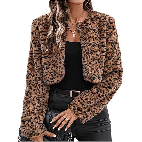 Damen modischer Leopardenplüschjacke Drune