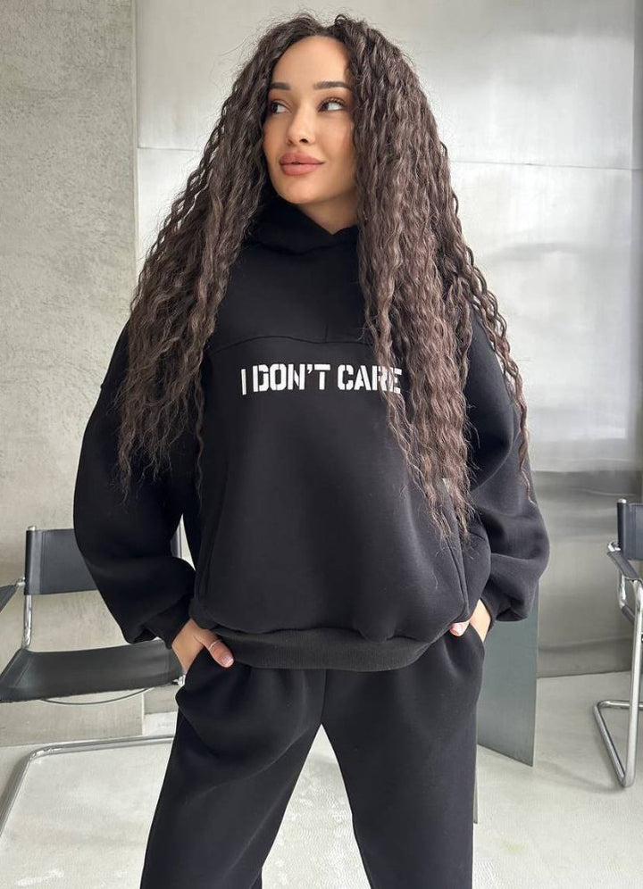 Damen Sportlicher Hoodie mit auffälligem Schriftzug Drune