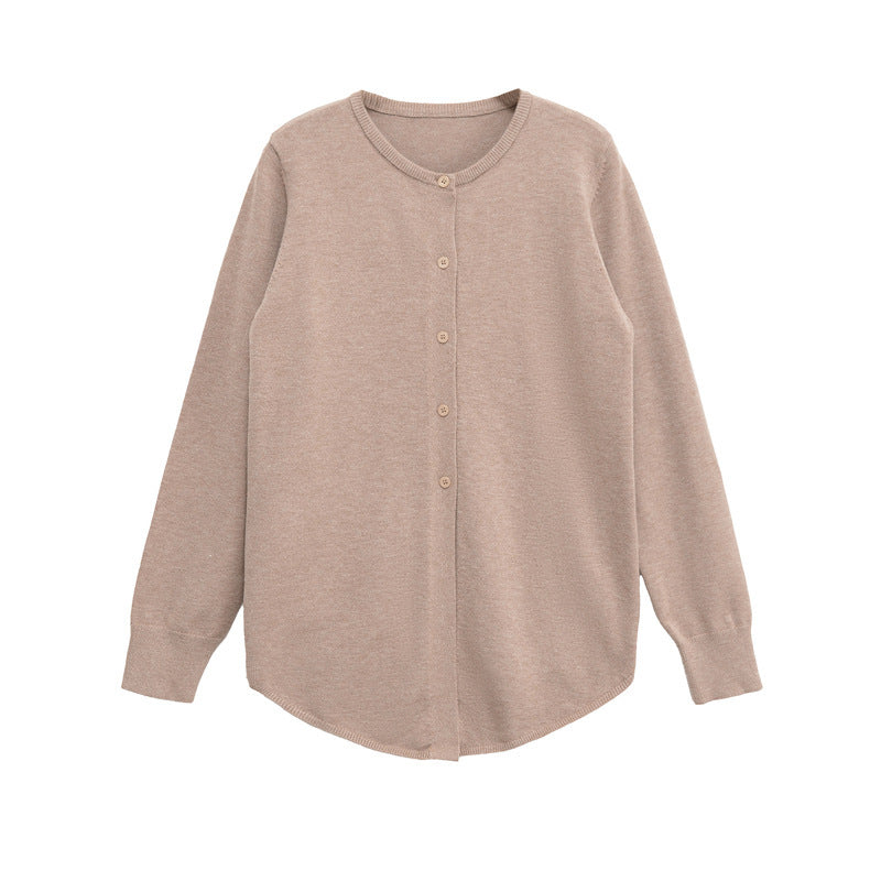 Damen Langarmshirt mit weichem Stoff und eleganter Knopfleiste Drune
