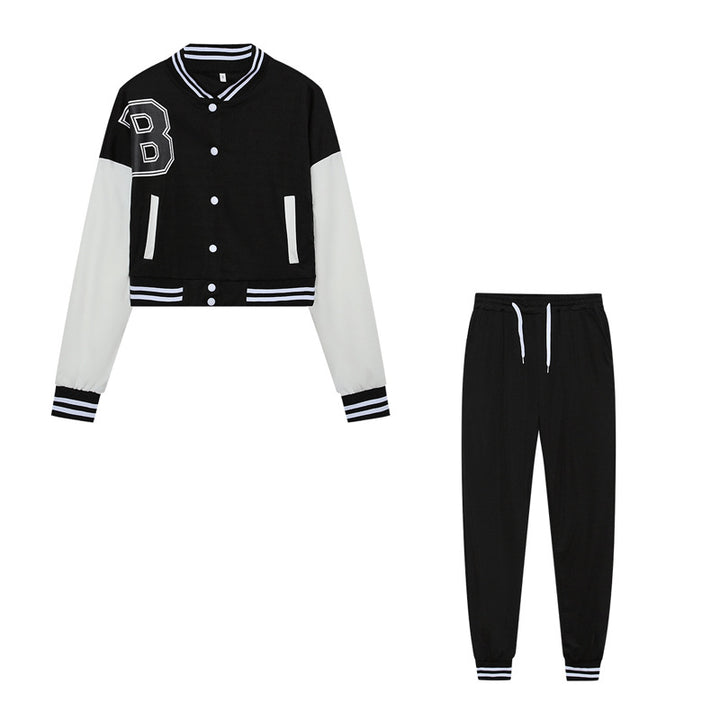 Damen Sportliches Set aus cropped Jacke und Jogginghose Drune