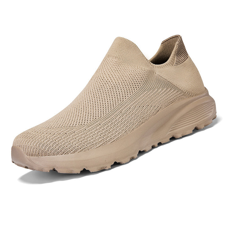 Unisex nan elastischer Strick-Schlupfschuh mit konturierter viskoelastischer Innensohle und rutschfester stoßdämpfender Laufsohle Drune