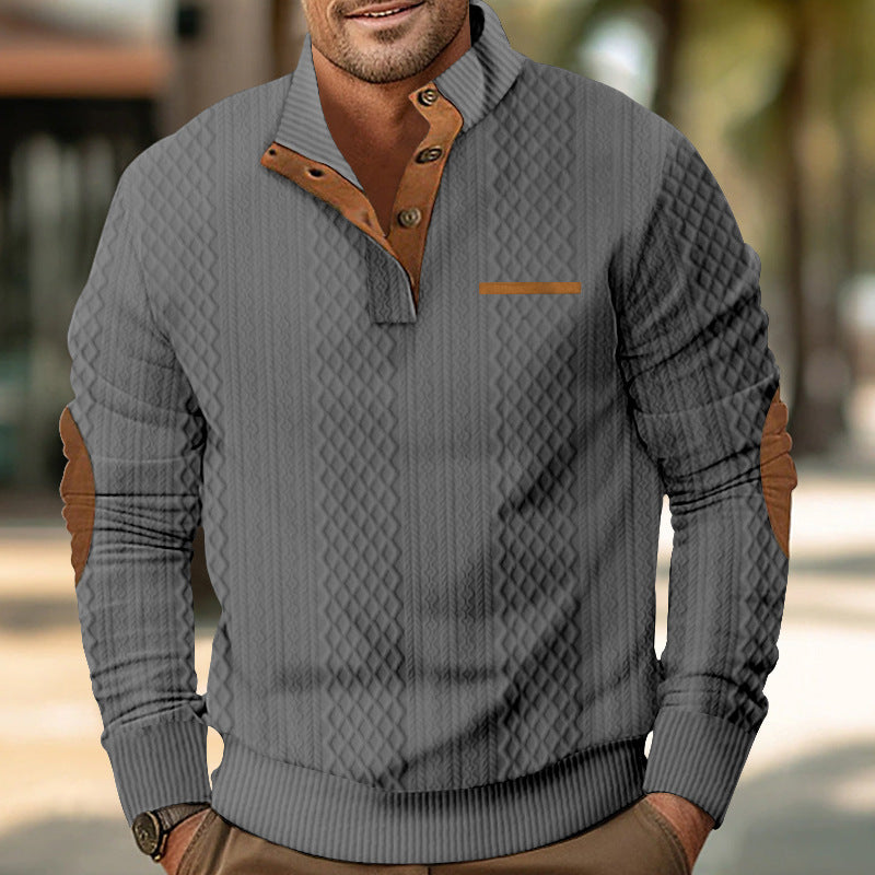 Herren Strickpullover mit modernem Kragen und strukturierter Oberfläche Drune