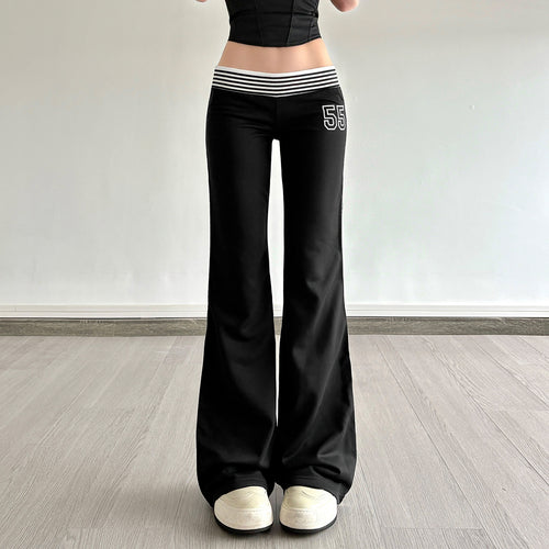 Damen Flared Jogginghose mit seitlichen Streifen Drune