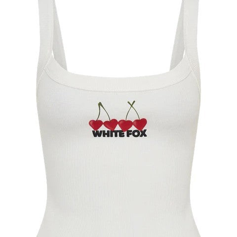Damen Crop-Top mit Kirschstickerei und elastischem Baumwollmaterial Drune