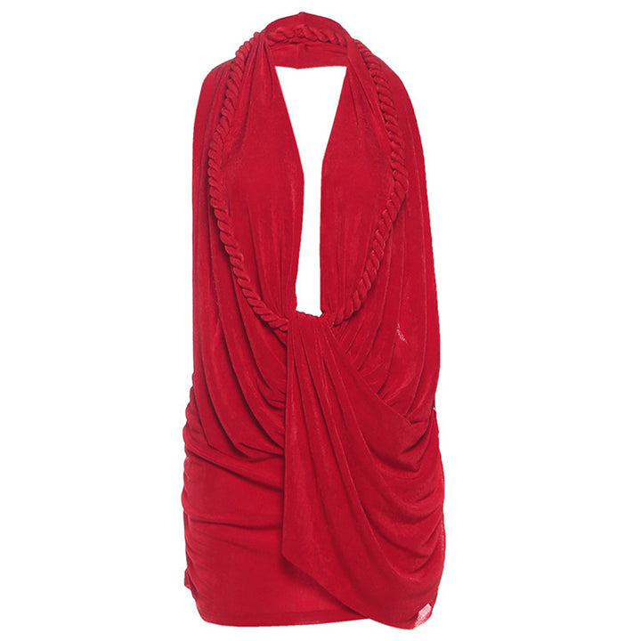 Damen Wickeltop mit raffiniertem Design und tiefem V-Ausschnitt Drune