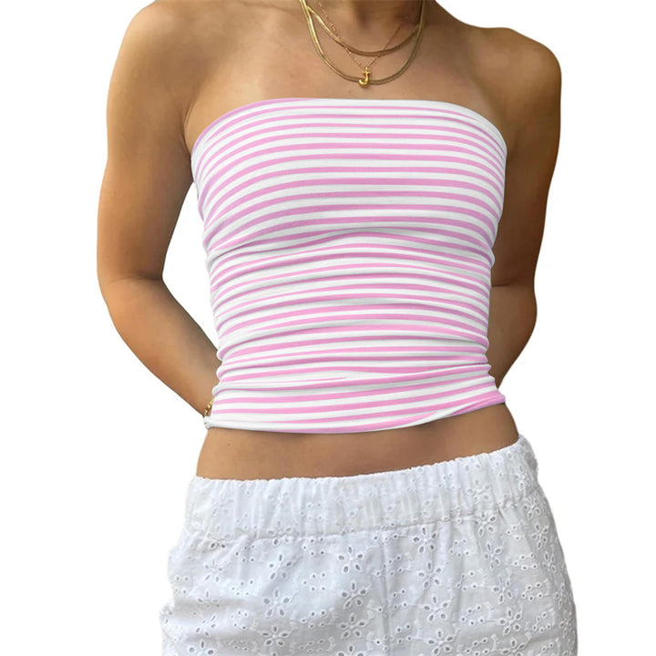 Damen Bustier-Oberteil mit feinen Streifen Drune