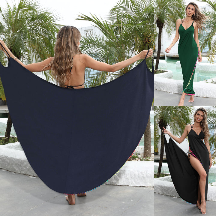 Femme Leichter Strand Sarong Kleid Drune