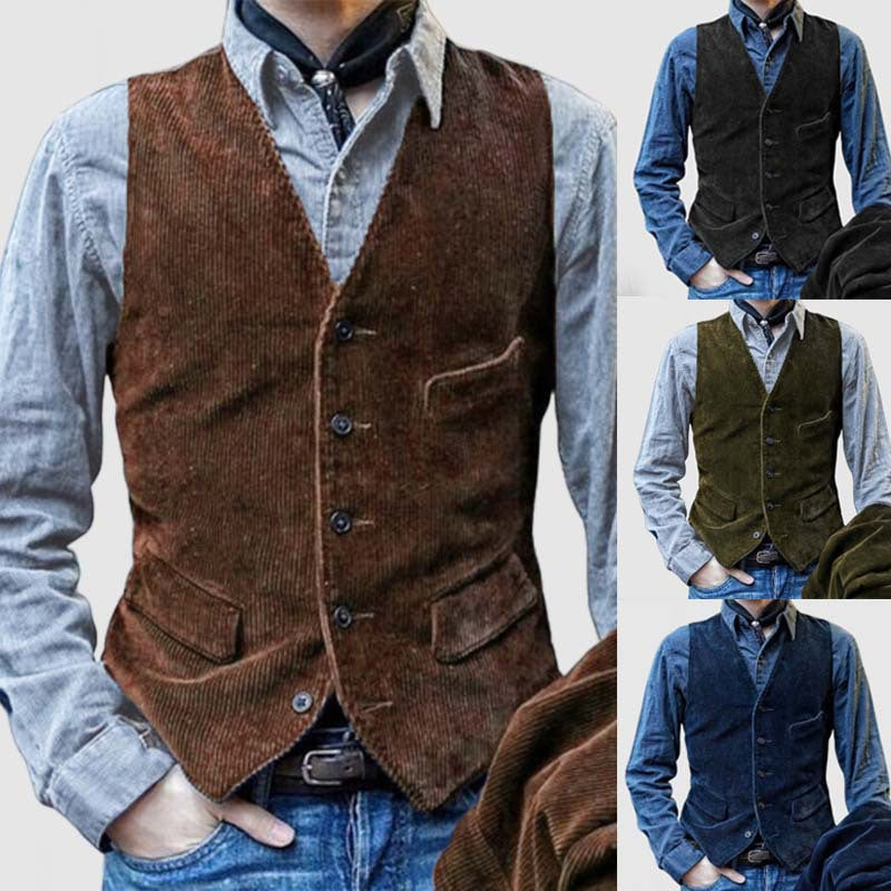 Herren elegante Weste aus Cord Drune
